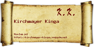 Kirchmayer Kinga névjegykártya